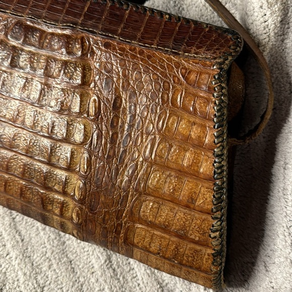 WOW!!! Genuine Alligator Very Vintage Bag/Satchel - Picture 3 of 13